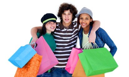 Teens shopping